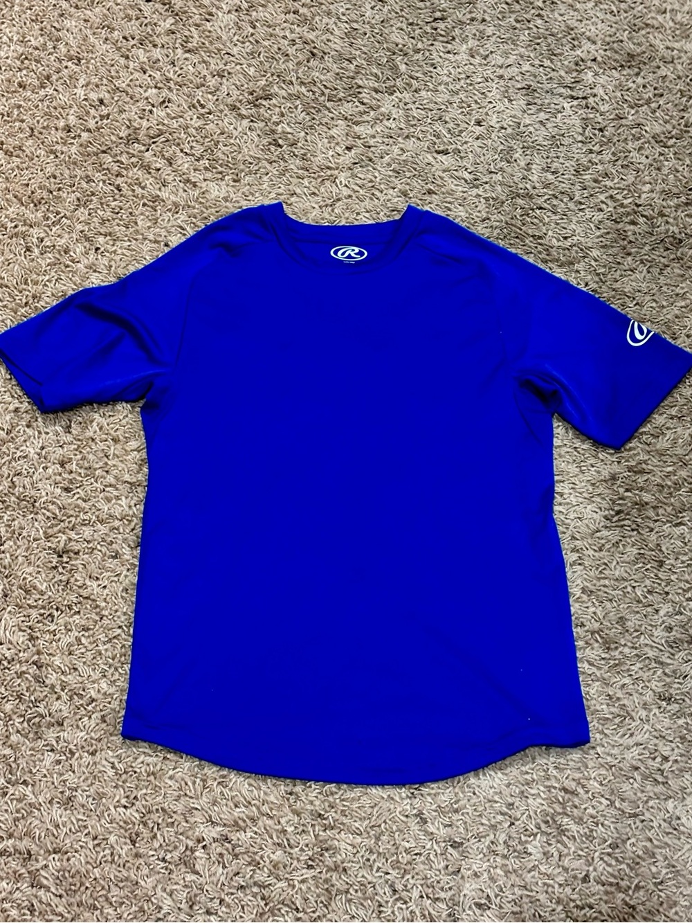 Rawlings Youth Boys Short Sleeve Athletic Tee in Royal Blue